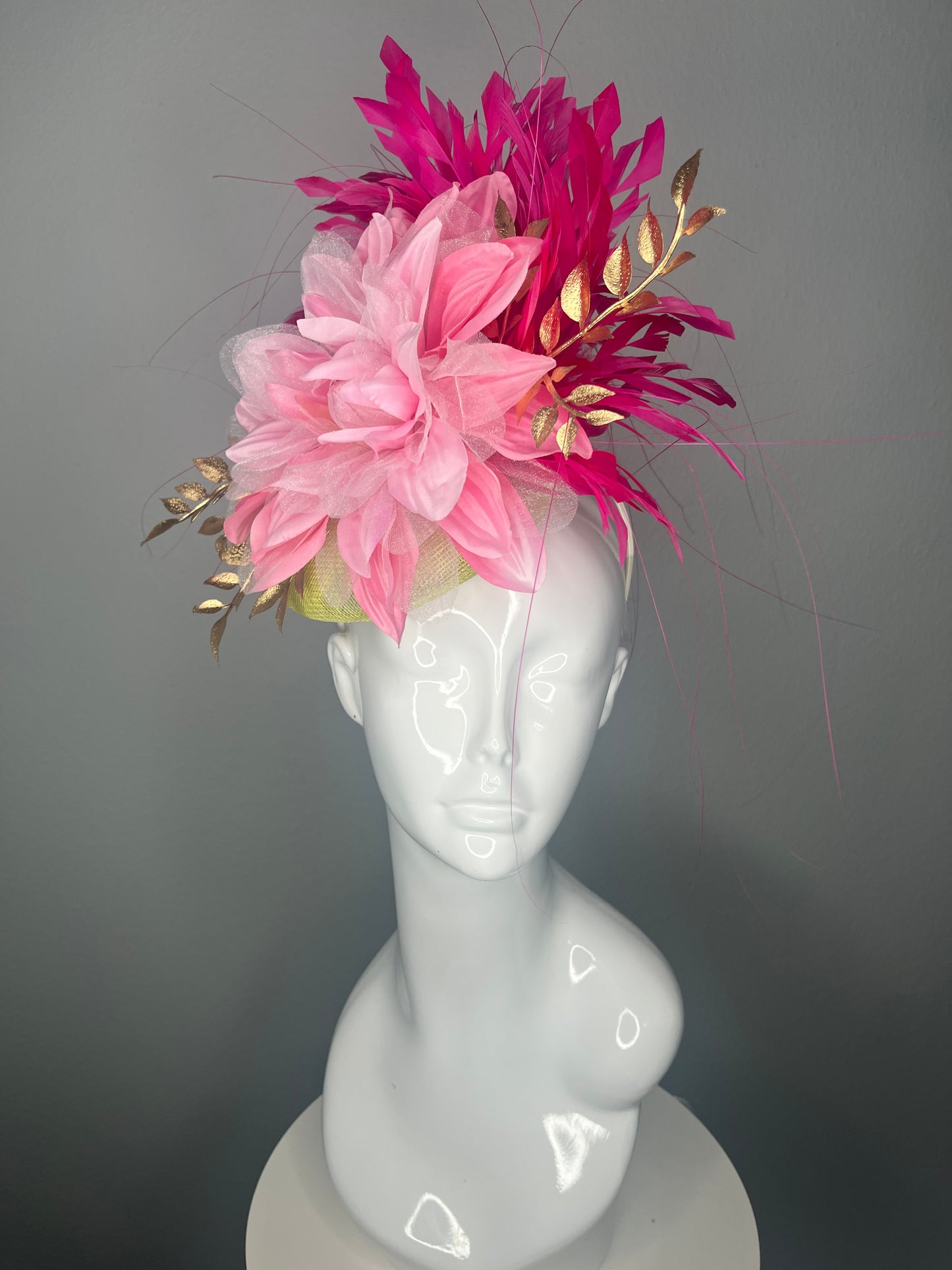 Petal Parade – Pink, Yellow & Gold Statement Fascinator