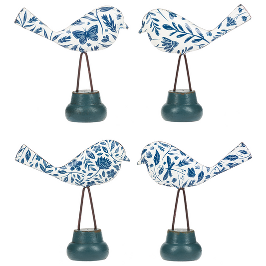 Blue & White Pattern Bird In Assorted Styles