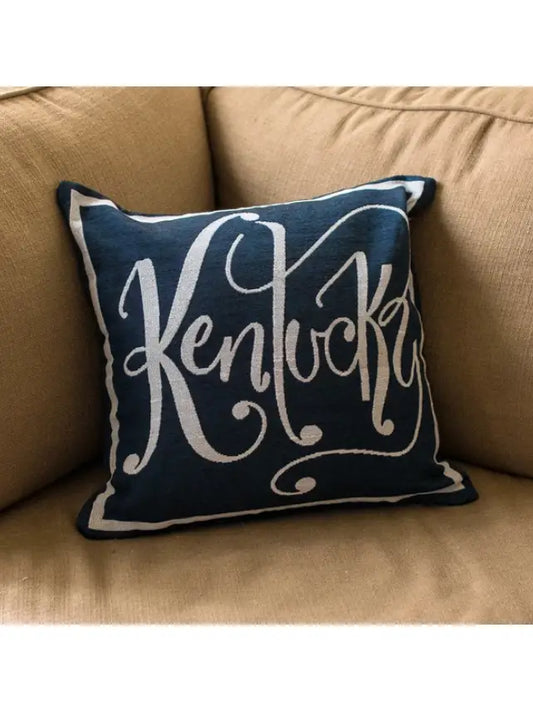 Navy Kentucky Word Pillow