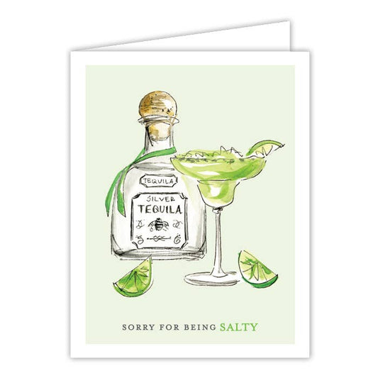 Sorry For Being Salty Handpainte Tequila Greeting Card