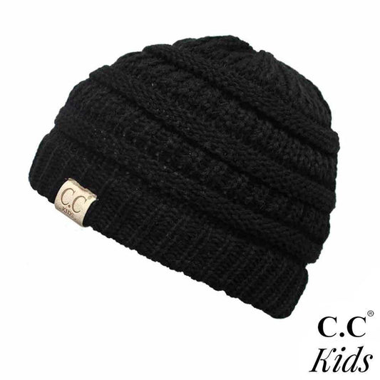 C.C Kid's Solid Knit Beanie- Black - Pink Julep Boutique