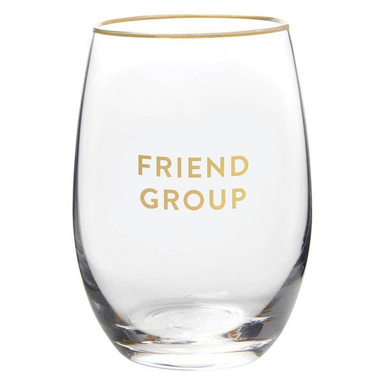Friend Group Stemless Wine Glass