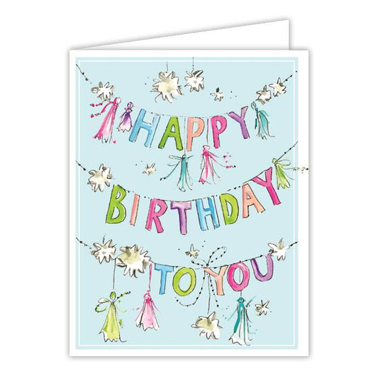 Happy Birthday To You Tassel Banners Greeting Card