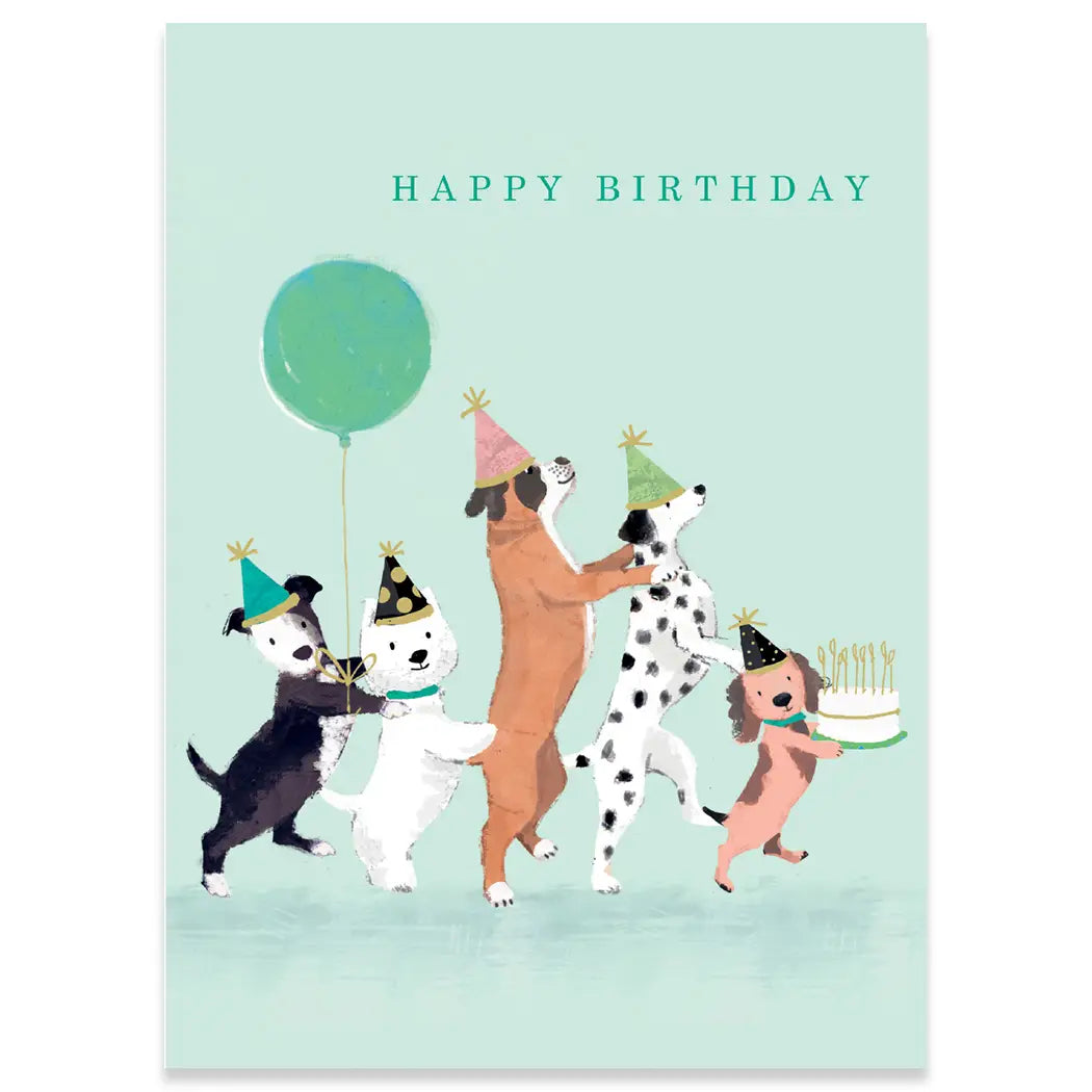 Dog Conga Carte Birthday Greeting Card