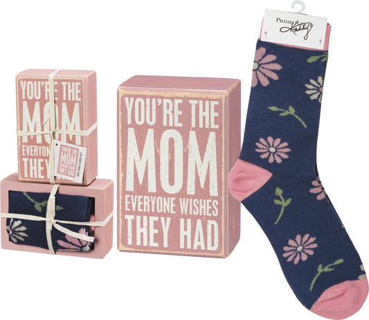 You're The Mom Box Sign And Sock Set