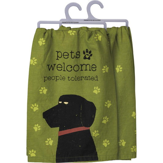 Pets Welcome People Tolerated Kitchen Towel