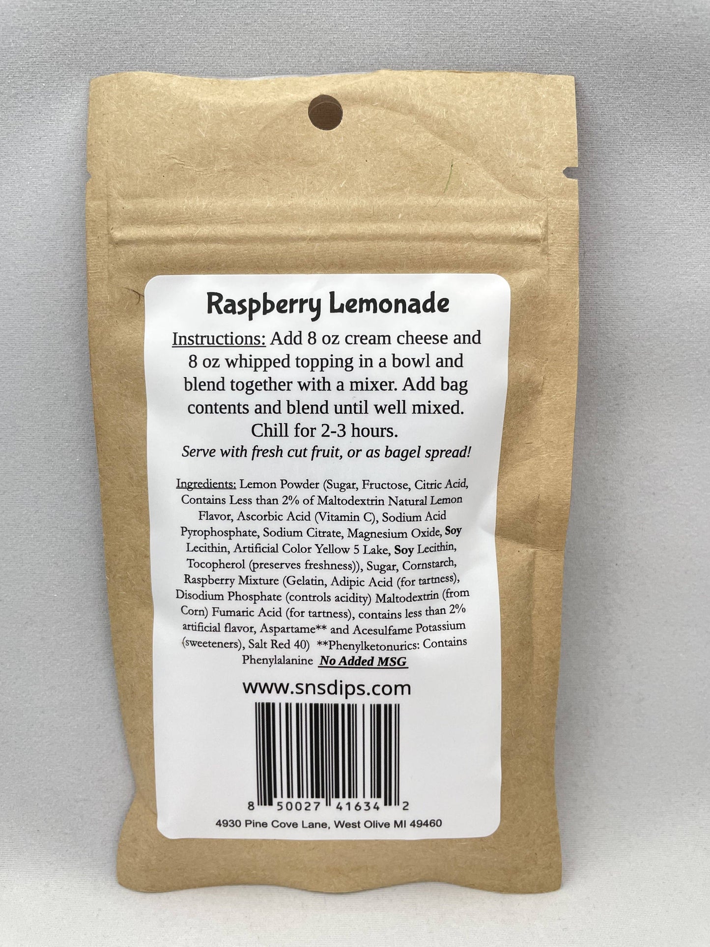 Raspberry Lemonade Dip Mix