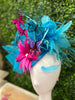 Handmade Blue Feathers & Butterflies Fascinator Hat