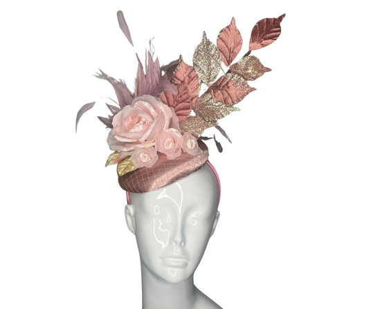 Blush Gold and Pink Fascinator Hat