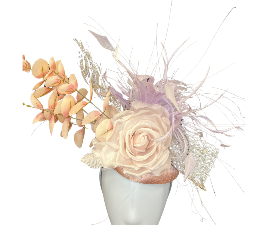 Lavender and Pale Pink Fascinator Hat