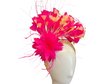 Hot Pink and Peach Feather Fascinator Headband