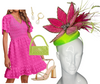 Lime Green and Hot Pink Fascinator Hat