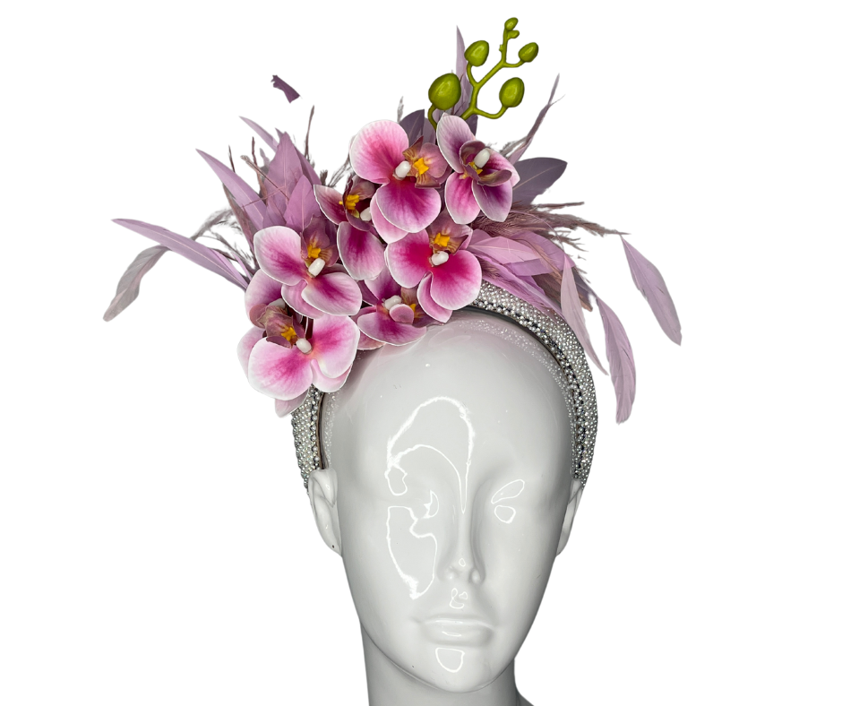 Lavender Orchid Blossom Fascinator – Elegant Derby Headpiece