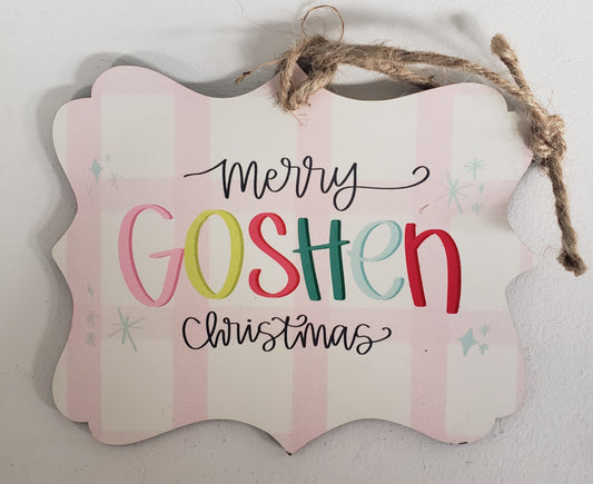 Merry Christmas Colorful Goshen Ornament