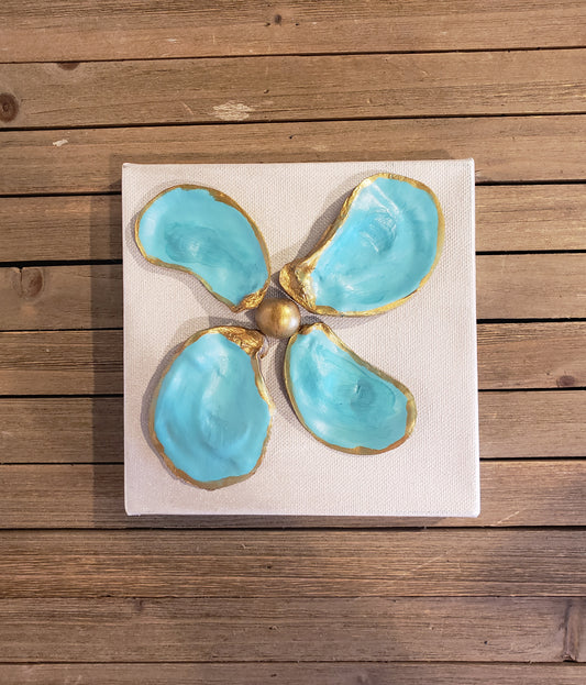 Handmade by Jane - Turquoise Design On Pearlized Canvas