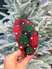 Buffalo Check Christmas Tree Beaded Top Knot Headband