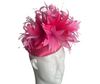 Elegant Pink Feather Fascinator – Derby Hat, Wedding Headpiece, Statement Millinery