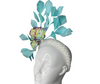 Mint Mirage Fascinator – Iridescent Floral & Feather Headpiece