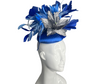 Royal Blue and Silver Floral Fascinator Hat