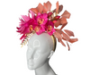 Tropical Elegance Fascinator  Pastel Floral & Gold Accent Headpiece