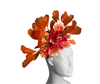 Ember Elegance Orchid and  Feather Fascinator