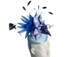 Royal Blue Flower and Feather Fascinator