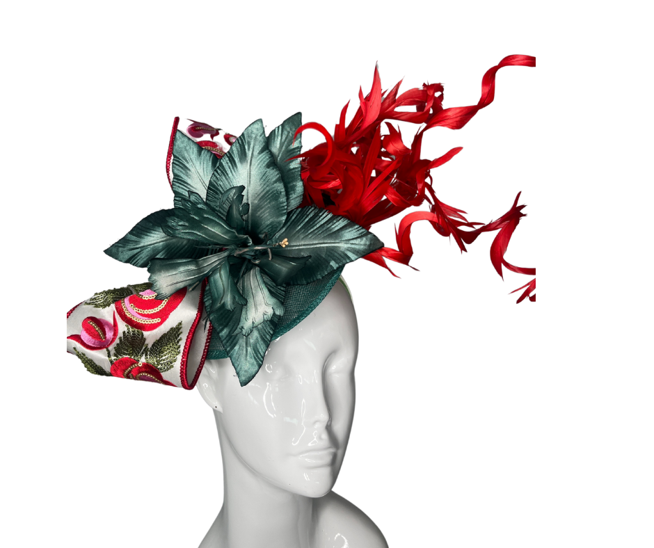 Red & Green Kentucky Derby Fascinator