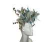 Gold and Blue Butterfly Fascinator Hat