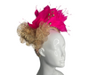 Luxury Pink Feather and Gold Orchid Fascinator Headpiece