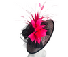 Fuschia Flame Feather Statement Fascinator Hat