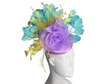 Mint, Lavender and Yellow Feather Fascinator Hat