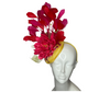 Hot Pink Feather and Yellow Fascinator Hat