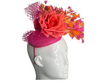 Fiery Rose and Feather Fascinator  Bold & Elegant Headpiece