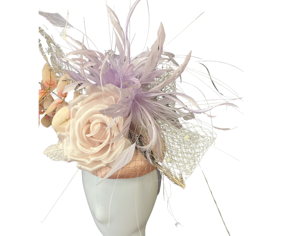 Lavender and Pale Pink Fascinator Hat