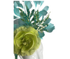 Mint Feathers and Green Floral with Blue Embellishing Fascinator Hat