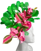 Tropical Pink Orchid Fascinator Vibrant Green & Floral Statement Piece