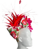 Rosette Royale Red Dark Pink  and Gold Statement Fascinator