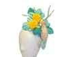 Teal and Yellow Seahorse Hair Clip Fascinator