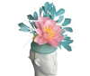 Blossom Breeze: Teal & Pink Lotus Fascinator