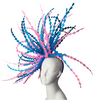 Turquoise and Pink Handcrafted Feather Fantasy Headdress