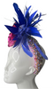 Regal Pink and Blue Feathered Fascinator