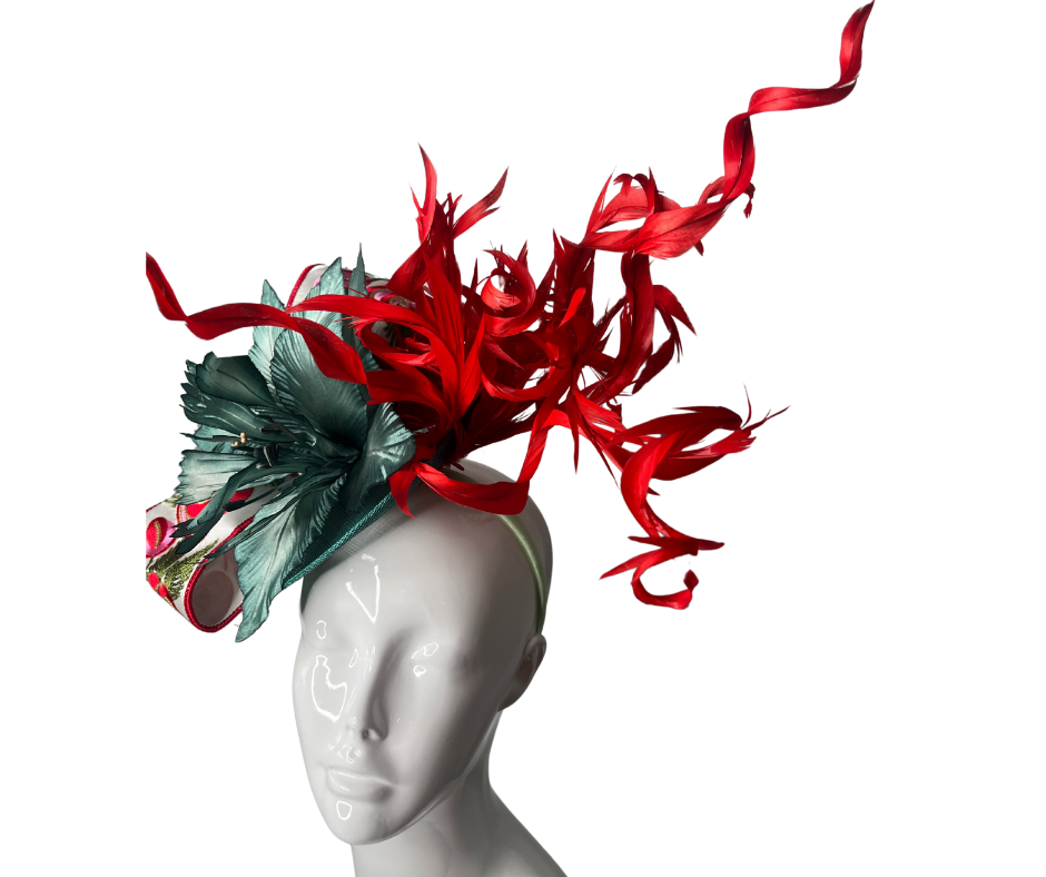 Red & Green Kentucky Derby Fascinator