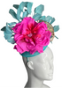 Tropical Bloom Feather Fascinator in Teal and Fuchsia