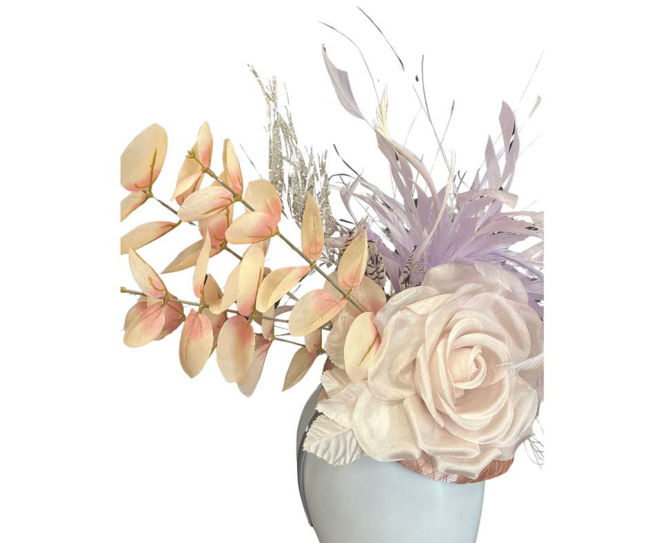 Lavender and Pale Pink Fascinator Hat