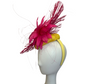 Hot Pink and Yellow Hand-Crafted Fascinator Hat