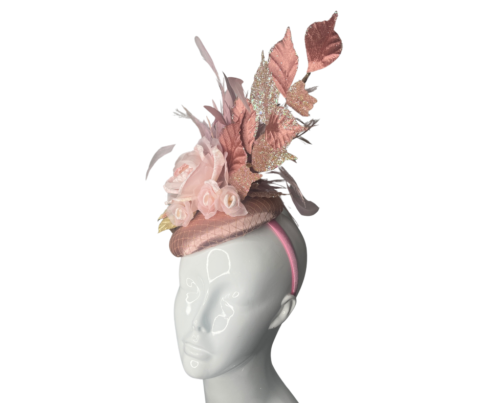 Blush Gold and Pink Fascinator Hat