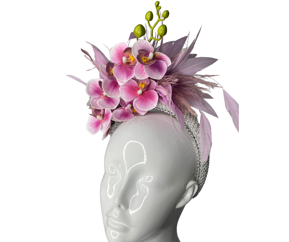 Lavender Orchid Blossom Fascinator – Elegant Derby Headpiece