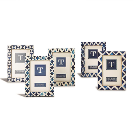 Indigo 4" x 6" Resin Inlay Photo Frame In Assorted 5 Styles