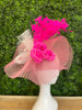 Pink Crinoline with Pink Feathers Fascinator Hat