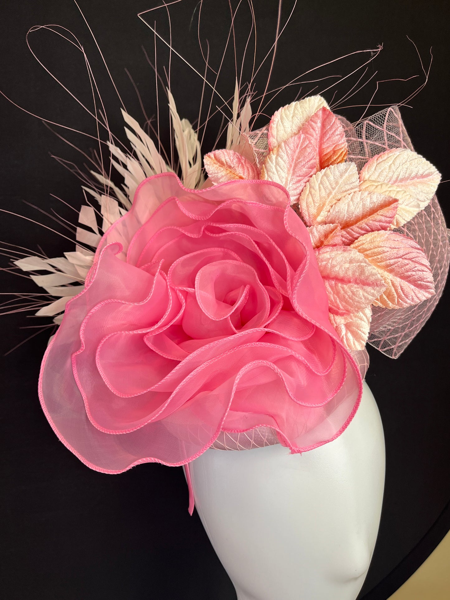 Handcrafted Two Tone Pink Fascinator Hat